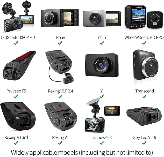 Dash Cam Sun Visor Mount Holder/w Various Joints for Yi/Rexing/Falcon/Z-Edge/Old Shark/VANTRUE/Rove/AUKEY/APEMAN/KDLINKS/WheelWitness/Transcend/TaoTronics (99% On-Dash Cameras Suitable)