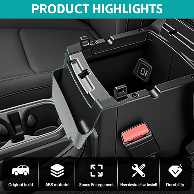 Center Console Organizer Compatible with 2018-2026 Jeep Wangler JL JLU 4xe Rubicon Sahara & 2020-2026 Gladiator JT Accessories, Console Hanging Box Tray Fit for Jeep Interior Accessories