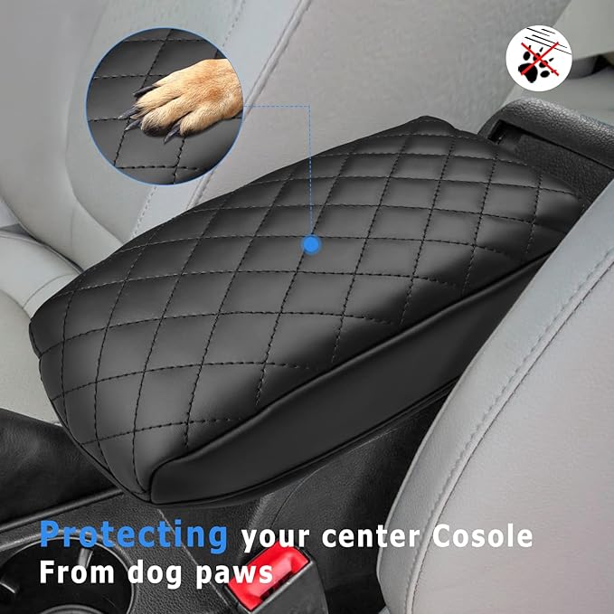 INTGET Car Center Console Armrest Cover for VW Volkswagen Jetta Accessories 2012 2013 2014 2015 2016 2017 2018 Middle Arm Rest Seat Box Cover Elbow Cushion Pad (Cushion, 2012-2018 A Version)