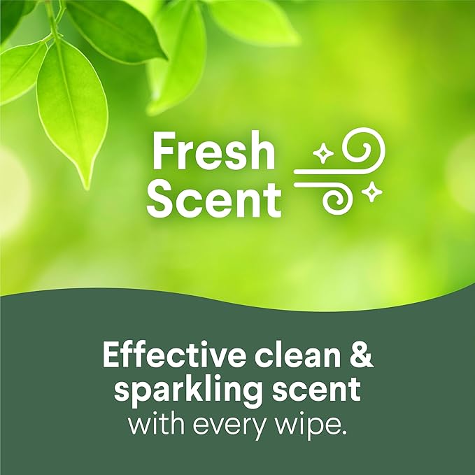 Clorox Disinfecting Wipes for Allergy Season, Bleach-Free, Multi-Surface Cleaner, Antibacterial, Fresh Scent & Crisp Lemon, 75 Count Each, Pack of 3