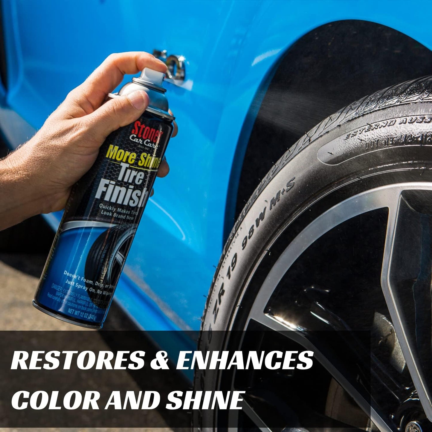 Stoner Car Care 91094 More Shine Tire Finish for Tire and Wheel Care Creates a Long-Lasting, Rain-Resistant Tire Shine, Makes Faded Tires Look New, Non-Greasy Formula, 12 Oz, Pack of 1