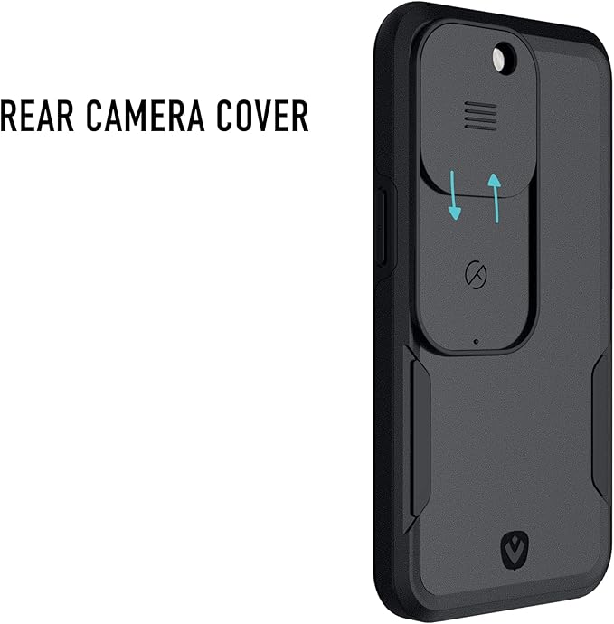 Spy-Fy iPhone 13 Pro Max Case with Camera Covers Front and Rear | Protect Your iPhone and Privacy | 6-Foot Drop Proof | 6,7 Inch | Camera Protection by Valenta Black