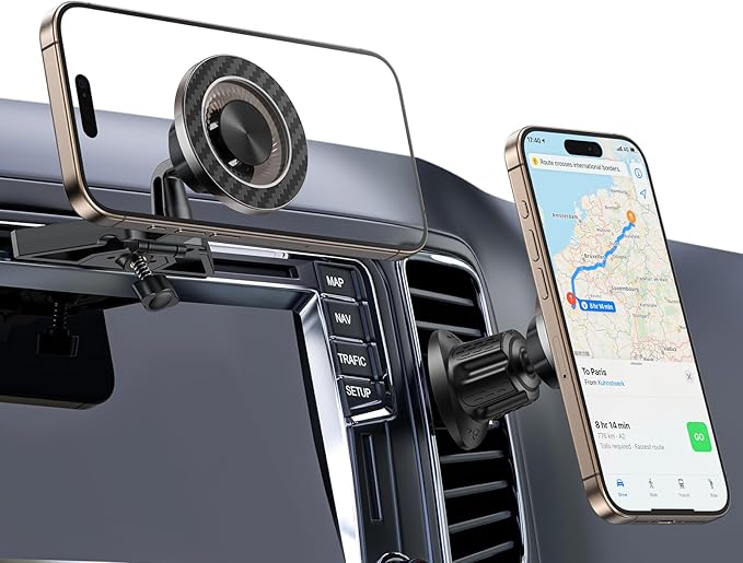 Magnetic Car Phone Holder, 2-in-1 CD Slot and Car Vent Phone Mount, 360°Rotation Tool-Free Installation Magnetic Car Mount for iPhone 17/16/15/14/13/12 Series