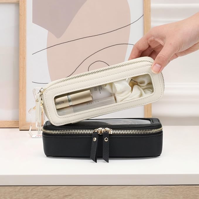 PACKISM Clear Makeup Bag - TSA Approved Toiletry Bag for Carry-on & Checked Luggage, Water Resistant Car Storage Organizer with Reinforced Seams