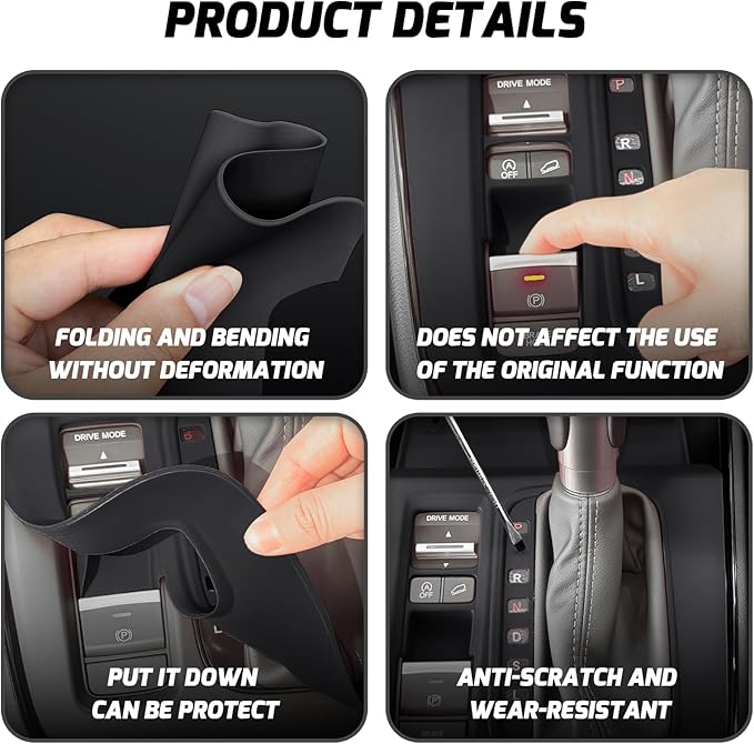 Silicone Gear Shift Panel Trim Cover for 2025 2026 Honda CRV Accessories Anti-Scratch Center Console Water Cup Holder Wireless Charging Protector Pad with CR-V 2023 2024(Not for Hybrid)-Black