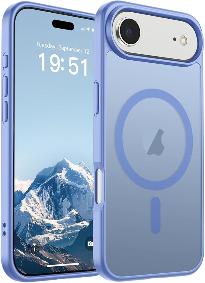 SUPFINE Magnetic for iPhone Air Case (Compatible with MagSafe)(Military Grade Drop Protection) Slim Translucent Matte Shockproof with Anti-Fingerprint Phone Cover for 17 Air,Blue Purple