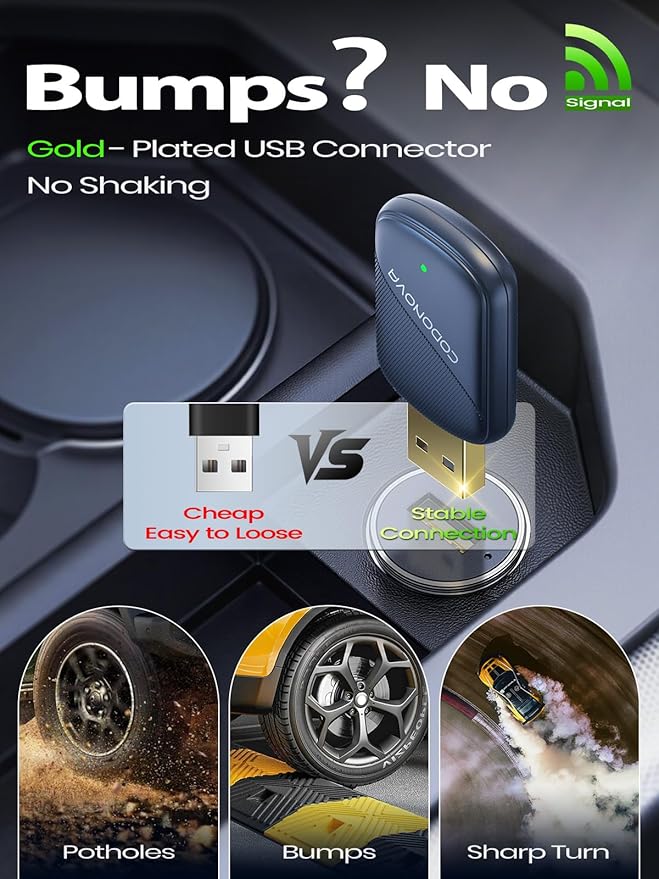 Mini Wireless CarPlay & Android Auto Adapter for iPhone & Android Phone (2026 Upgrade), No Lag, Fast Stable Connection, Converts Wired to Wireless CarPlay Dongle for 2016+ Cars, USB-A&C Port