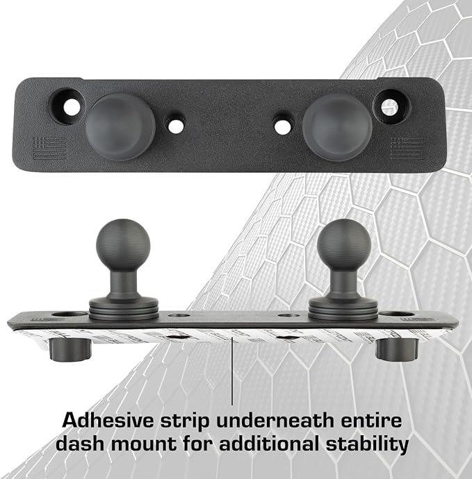 Bulletpoint Dash Mount Cell Phone Holder Compatible with 2013-2018 RAM Truck & 2019+ RAM 1500 Classic 20mm Ball Mount - Compatible with iPhone and Android Smartphones (Dual Ball with 1 Phone Holder)