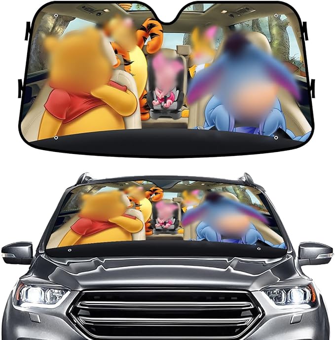 GENANY Honey Bear Windshield Sun Shade for Car SUV Truck (55x30 inches),Sun Shade Windshield, Shades for Front Windows, Protector Blocks UV, Halloween Car Decor