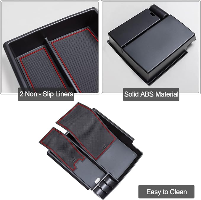 TOPINSTALL New Red Tray Compatible with 2021-2024 Ford Bronco & 2025+ Bronco 2-Door & 2025+ 4-Door Manual Transmission, Full Size Bronco Organizer (Not for Sport Model & 25 4 Doors AT)