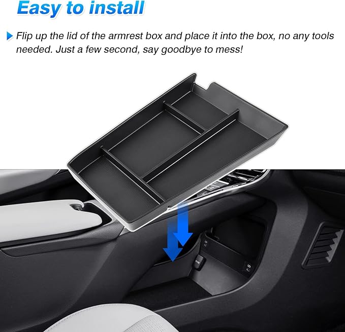 Autorder Center Console Bottom Organizer for 2023 2024 2025 2026 Toyota bZ4X/ Subaru Solterra Accessories Lower Center Console Storage Tray