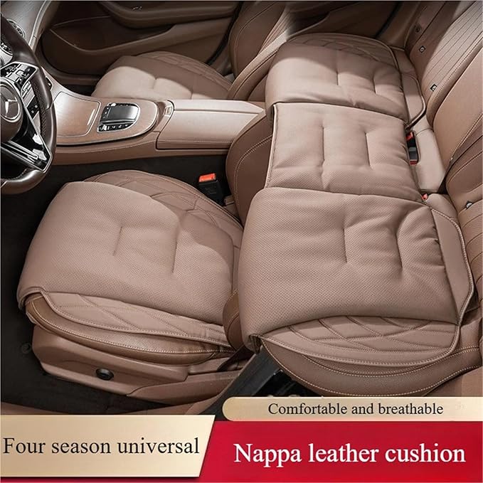 GouDan&Smallstore Leather Car Seat Cushion with Integrated Lumbar Support - Breathable and Ventilated Comfort for All Vehicles(Front seat Cushion B)