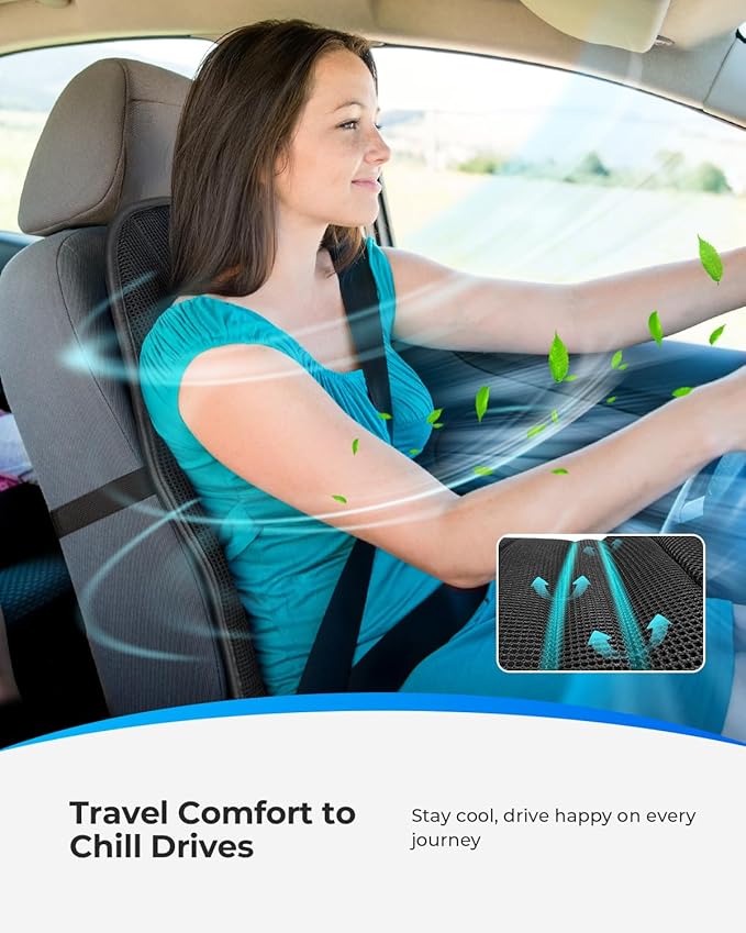 CooCoCo Ventilated Car Seat Cover, 12V Cooling Seat Cushion for Cars, Automotive Adjustable Temperature Cooling Car Seat Cover, Fit for SUV Truck Office Pad,Gifts for Men(Not Cooling)