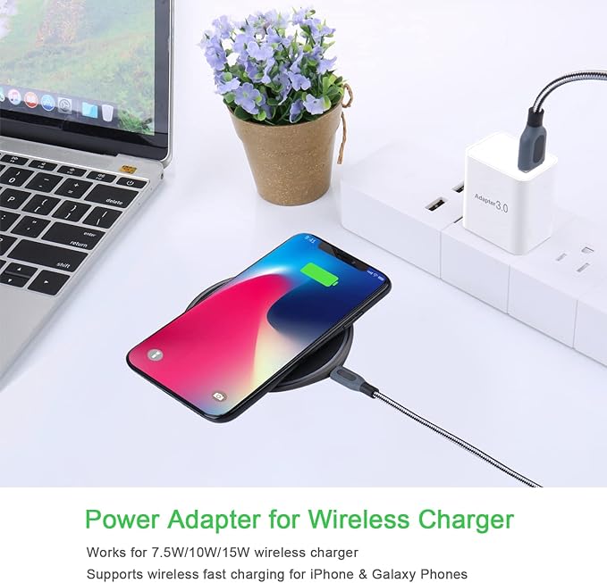 18W USB Wall Charger Block Fast Phone Charger USB Plug Compatible with Galaxy S25 S24 S21 S10, iPhone 16 15, Sun Light Lamp, 2Pack White