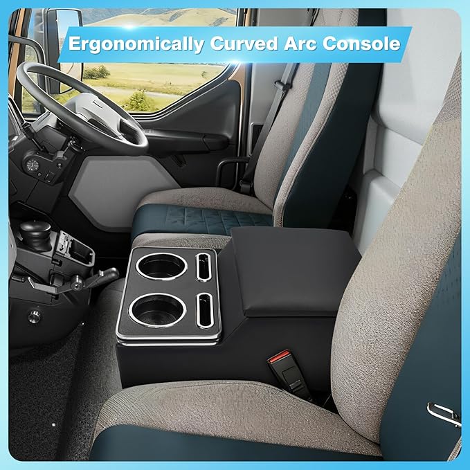 Center Console, Universal Front Bench Seat Consoles,Truck Seat Organizer and Storage,Center Console for Truck & Minivan & Car& SUV Cab Front Seat Bench Seat Storage Box (Regular)