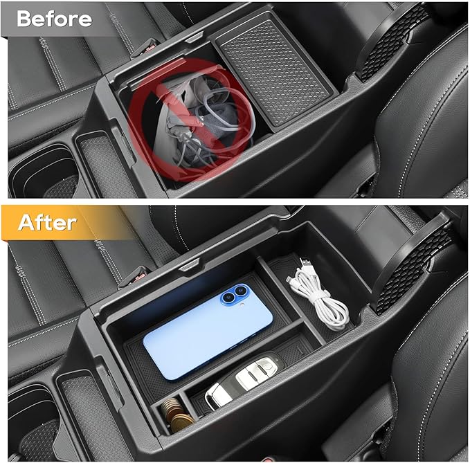 For 2026 CRV Center Console Organizer - 2PCS 2026 Honda CRV Accessories - Compatible with 2026 Honda CRV (EX/EX-L/Hybrid Sport/Hybrid Sport Touring) -Center Console Organizer Cup Holder Insert ABS+TPE