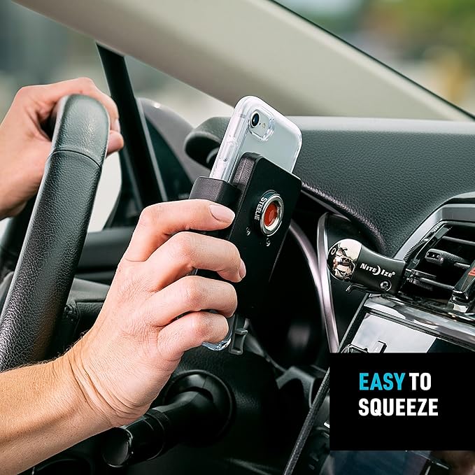 Nite Ize Steelie Vent Kit - Magnetic Cell Phone Holder for Car Vents - Phone Mount - Squeeze