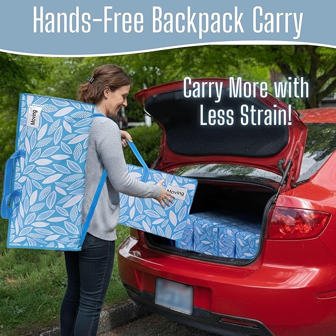 VENO 4 Pack Heavy Duty Moving Bags with Backpack Straps, Zippers & Handles, Extra Large Packing Bags for College Dorm Essentials, Moving Supplies Alternative to Cardboard Moving Boxes