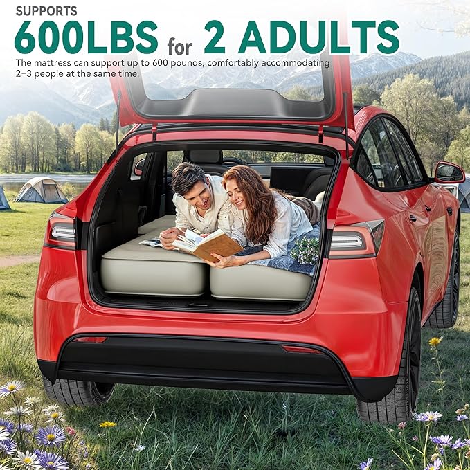 YITAHOME SUV Air Mattress with Pump, Pillows, Carry Bag & Repair Kit, 10" Inflatable Car Camping Bed for SUV, Jeep Wrangler, 4Runner & Mid-to-Large SUVs, Gray
