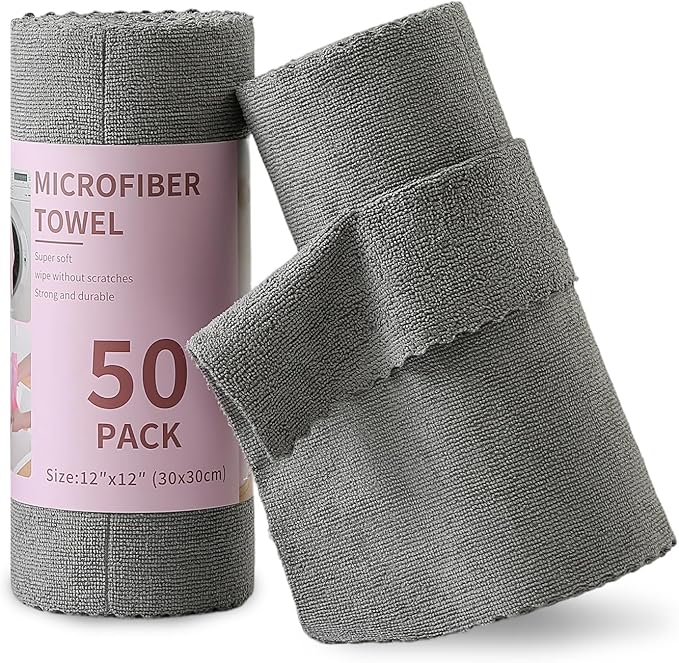 Jessy Home 2 Roll Reusable Paper Towels,100 Sheets Tear Away Microfiber Cleaning Cloth, Lint Free Cleaning Rags for Kitchen, Dishcloth,Household Cleaning Supplies