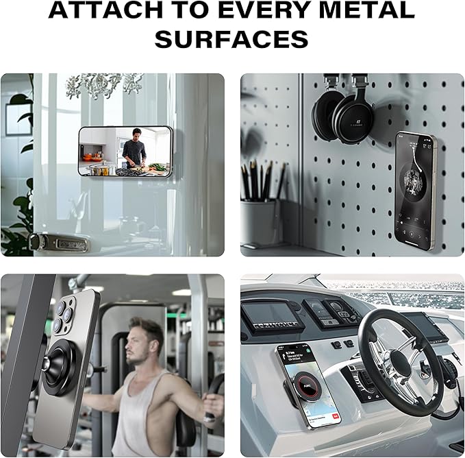 A2C for Hyundai Ioniq 5 Phone Mount, Upgrade Magnet Base Magnetically Attaches to Metallic Dashboard for 2024-2025 Sonata Kona, 2022-2025 Ioniq 5 & Ioniq 9, Compatible with MagSafe