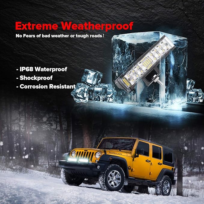 Samman ADTOPI 6 inch Led Light Bar with Wiring Harness Kit, LED Pods Flood Spot Combo Beam Driving Work Fog Light Off Road Super Bright Waterproof for UTV Truck Sand Rail ATV SUV Chevy
