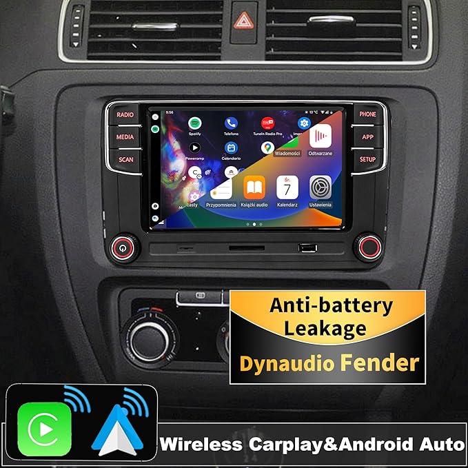 SCUMAXCON Car Stereo Radio RCD360 PRO3S Wireless Carplay Android Auto OPS Bluetooth USB SD FM/AM 6.5inch Touchscreen for Golf MK5 MK5 Passat Jetta Polo EOS CC (Backup Camera Function Deactivated)