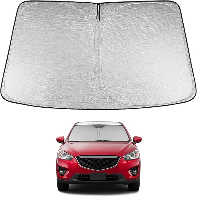 Proadsy 2026 Upgrade Windshield Sun Shade Custom Fit CX-5 2013 2014 2015 2016 CX5 Front Sunshade Protector Foldable Sun Visor Blocks UV Rays Keep Car Cooler