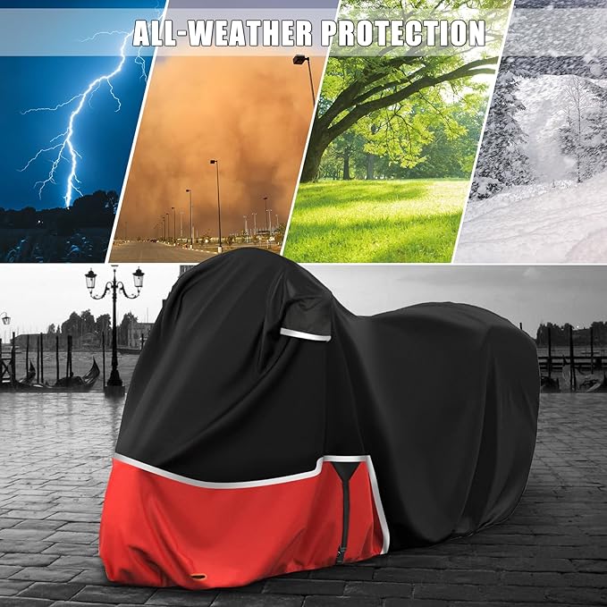 Waterproof Motorcycle Cover Replace for Indian Roadmaster/Pursuit, 420D Oxford Cloth Customized Motorcycle Cover for Snow Rain Dust Protection