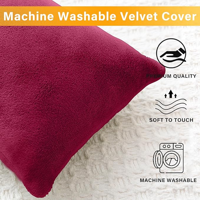 2 Pack Small Pillow, Memory Foam Mini Pillow 11 X 7 Inches for Travel, Sleeping, Nap and Neck, Knee, Lumbar Support, Tiny Cushion for Pet, Dogs (Burgundy)