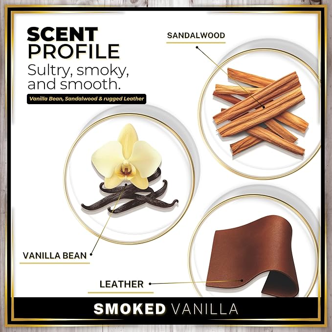 Urban Naturals Car Air Freshener Smoked Vanilla Scent Diffuser, Long Lasting Car Fresheners Made in USA, Odor Eliminating Technology, Hanging Auto Accessories + Vent Clip (1 Pack)