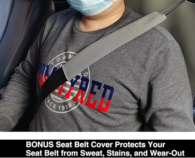 Waterproof Neoprene Car Seat Cover, Sweatproof Non-Slip Seat Protector, Universal Fit for Front Bucket or Rear Bench Seat of Cars, SUVs, Vans, Trucks, Compatible with Airbags and Armrests