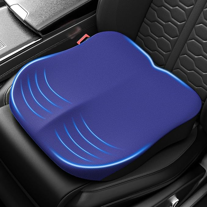 Car Seat Cushion for Driving, Memory Foam Driver Seat Cushion with Lower Back & Tailbone Pain Relief. Automotive Cushion for Car Suitable for Trucks, Sedans, and Other Vehicles