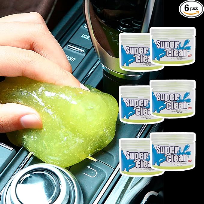 x xotic tech Car Cleaning Gel for Car Detailing Putty Interior Cleaner Slime Auto Detail Tools Supplies Accessories Valentines Day Gifts for Him Her Men Women Stocking Stuffers Yellow 6 Pack