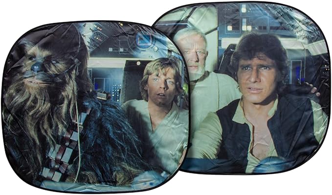 Plasticolor 003747R01 Star Wars Millennium Falcon 2-Piece Magic Car Truck SUV Spring Side Window Sunshade (Pack of 1)