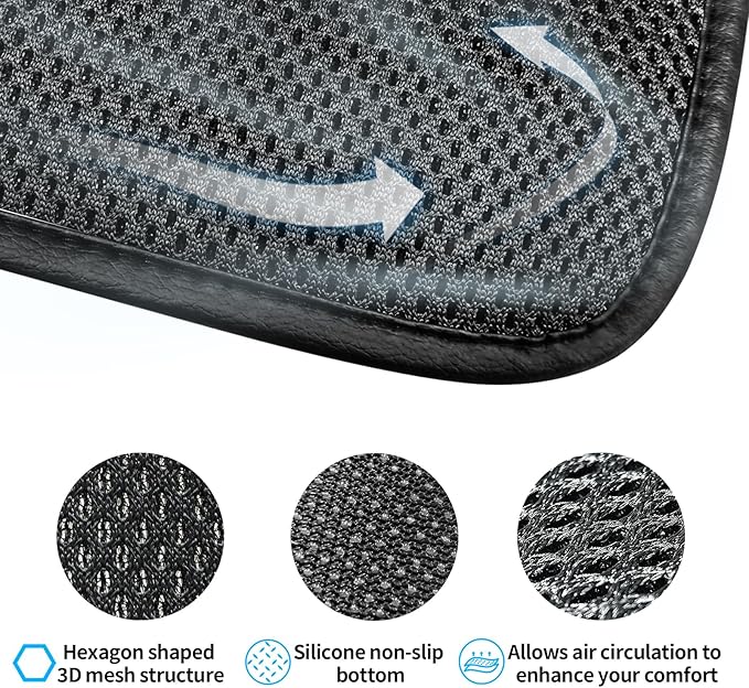 Cool Seat Cushion, Breathable Car Seat Cushion Universal Fit for Most for Auto SUV Truck, Non-Slip Seat Protector (L)