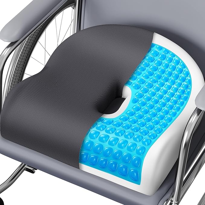 Seat Cushion Office Chair Cushion for Back & Tailbone & Sciatica Pain Relief, Grey Memory Foam Desk Chair Pressure Relief Seat Cushion for Long Sitting Car Drivers, Office Worker