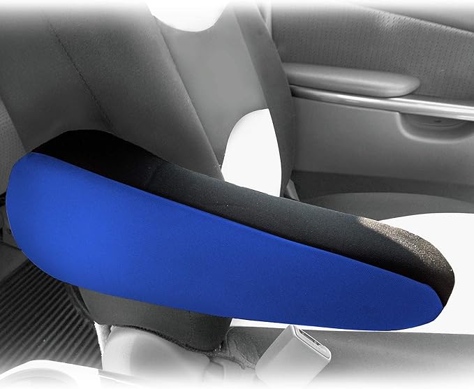 FH Group Flat Cloth Fabric Blue Armrest Cover Semi-Universal Fit, One Pair Blue