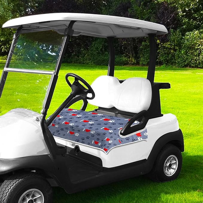 YOKYHOM American Flag Golf Cart Seat Covers for 2/4-Seater, Patriotic USA Seat Towel Blanket Keeps Seats Cool & Clean for Summer, Microfiber Fits EZGO, Club Car, Yamaha, 51"x31"