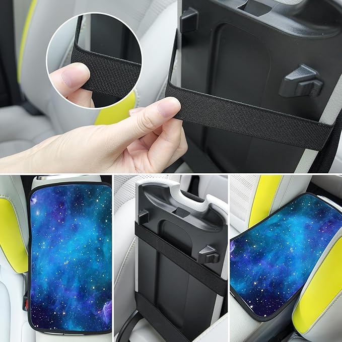 Car Center Console Cover,Nebula Galaxy Auto Center Console Pad,Armrest Cover Protector for Vehicle SUV Truck Car
