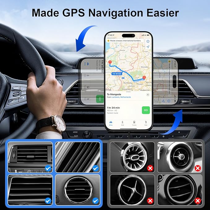 Pixel Wireless Car Mount Charger Magsafe for Google Pixel 10a 10 Pro XL 9 8,15W Wireless Car Charger Air Vent Magnetic Android Phone Holder Fast Charging Kickstand for Samsung Galaxy S26 Ultra/S25/S24