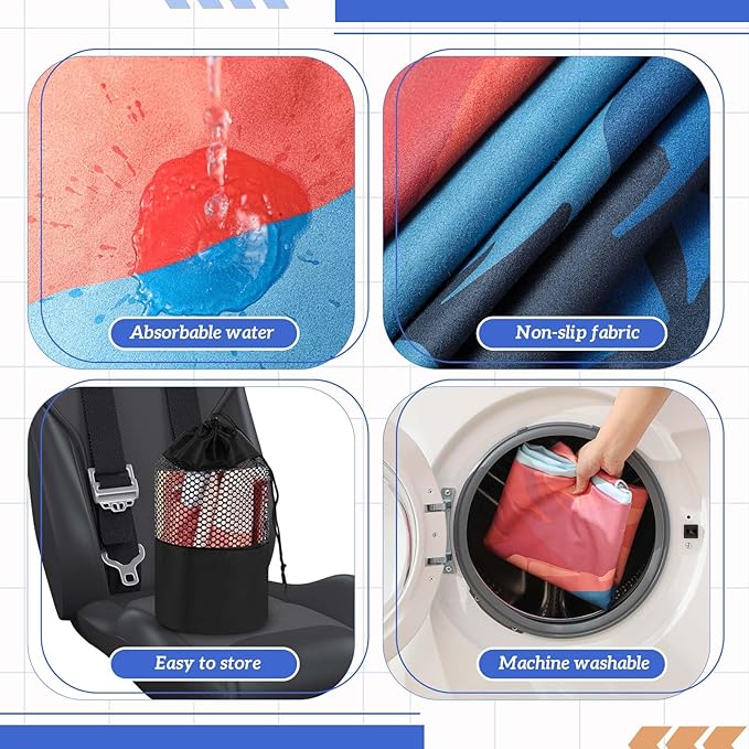 2 Pack Car Seat Towel Covers with Storage Bag 63 x 32 Inch Athletic Running Towel Seat Sweat Washable Non Slip Cover Gift for Car Outdoor Sport Activities (Grand Canyon)