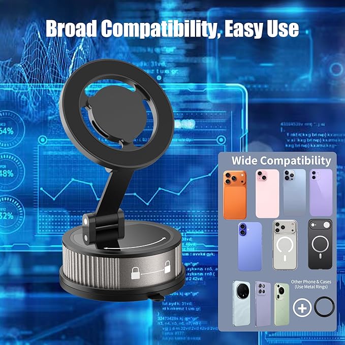 Magnetic Car Phone Holder for MagSafe, 2-in-1 Phone Mount with Fragrance Diffuser, 360° Rotatable Universal Phone Stand for Dashboard Windshield, for iPhone 17-12 Pro Max Plus & More