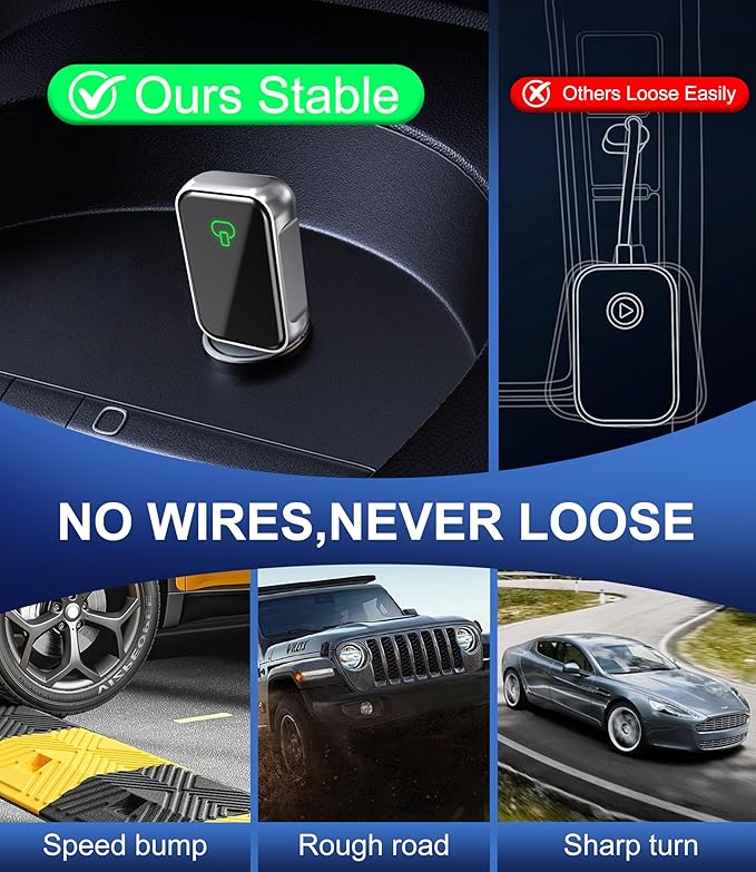 Wireless CarPlay Adapter for Apple iPhone & Android Auto - 2-in-1 Fast & Stable Mini CarPlay Adapter Convert Wired to Wireless, Plug & Play, Auto-Connect, No Delay, BT 5.4, 2.4G/5G WiFi
