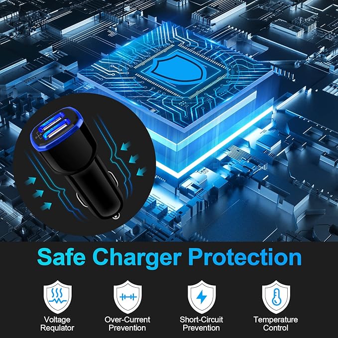 Car Charger, 2.4A 12W AndHot 2 Pack Mini Dual Port USB Car Charger Adapter Plug for iPhone 15 14 13 12 SE 11 Pro Max XR XS X 8 7 6S Plus, iPad, Samsung Galaxy S23 S22 S21 S20 S10 Note 20, LG, Android