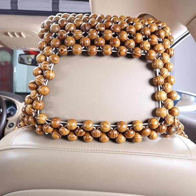 Natural Olive Large Bead 18mm Beaded seat Covers for Cars Cooled Beaded car seat Covers Durable Wooden Beaded seat Cover Truck Mat Four Seasons Universal 1-PC (Olive Green)