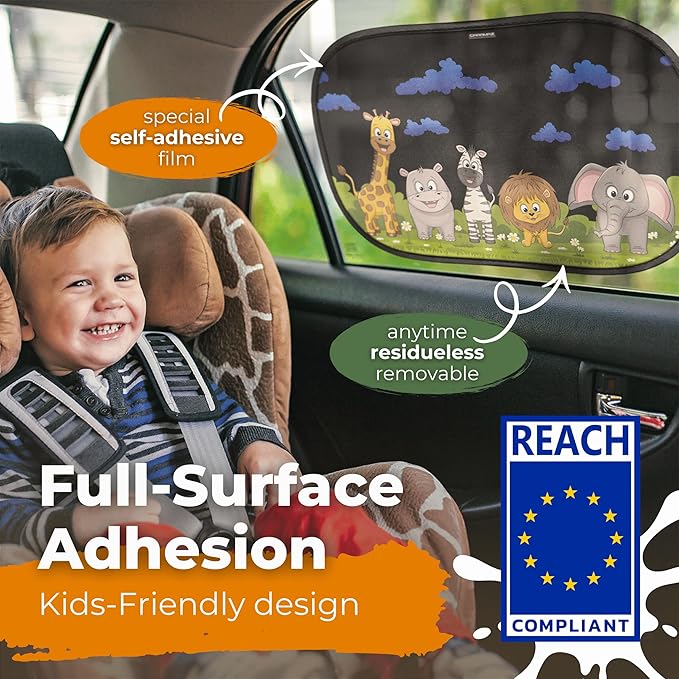 Car Window Shade for Baby with Certified UV-Protection 2 Pack - 20"x12"