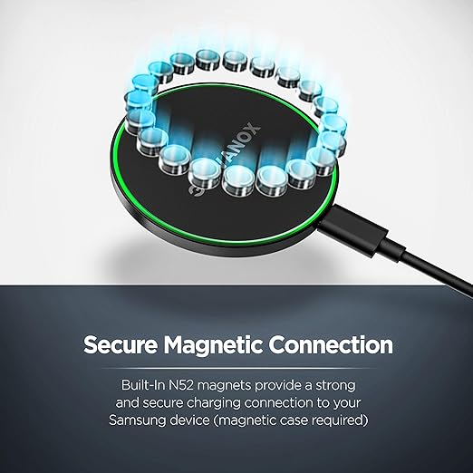 Galvanox Stick-On Magnetic Wireless Charger, Compatible with MagSafe (15W) iPhone Fast Charging, Low-Profile Pad for Wall, Home Office, Magnet Car Mount with Removable USB-C (Adhesive Mounting)
