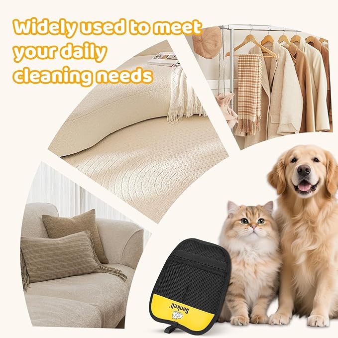 Pet Hair Removal Glove for Dogs & Cats, Newly Upgraded Reusable Electrostatic Pet Hair Remover Glove, Pet Hair Remover Mitt Tool for Couch, Furniture, Bed, Clothing, Carpet, Car Seat