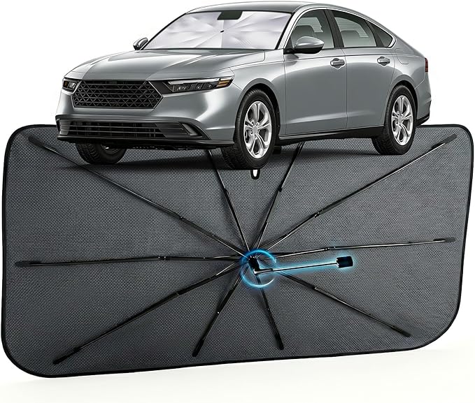Car Windshield Sun Shade for Honda Accord 2018-2026 –[Reflective Coated Fabric] Sunshade Umbrella for Front Window, Car Shades Sun Visor Keep Car Cool and Protects Interior, 1:1 Exact Fit